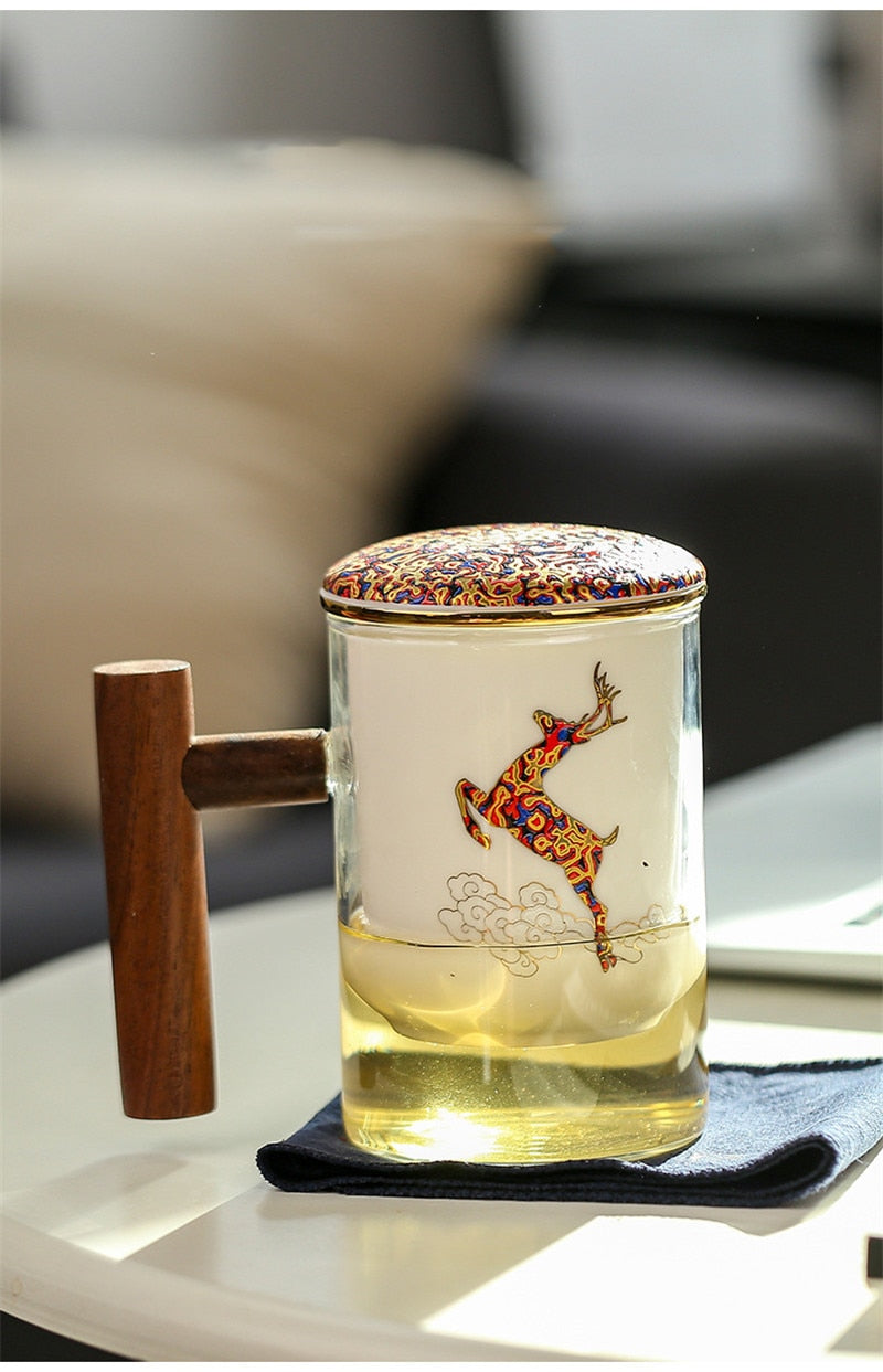 Sikunuo | Creative Separated Tea Filter Ceramic Cup Set