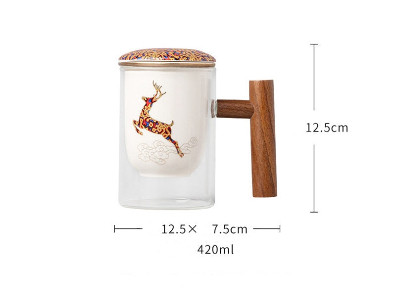 Sikunuo | Creative Separated Tea Filter Ceramic Cup Set