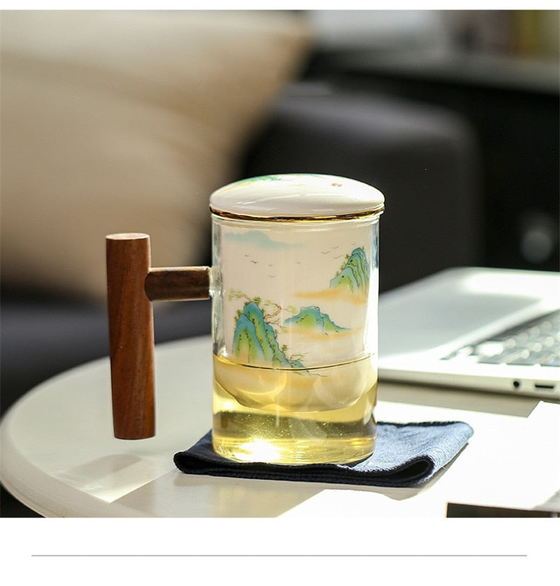 Sikunuo | Creative Separated Tea Filter Ceramic Cup Set