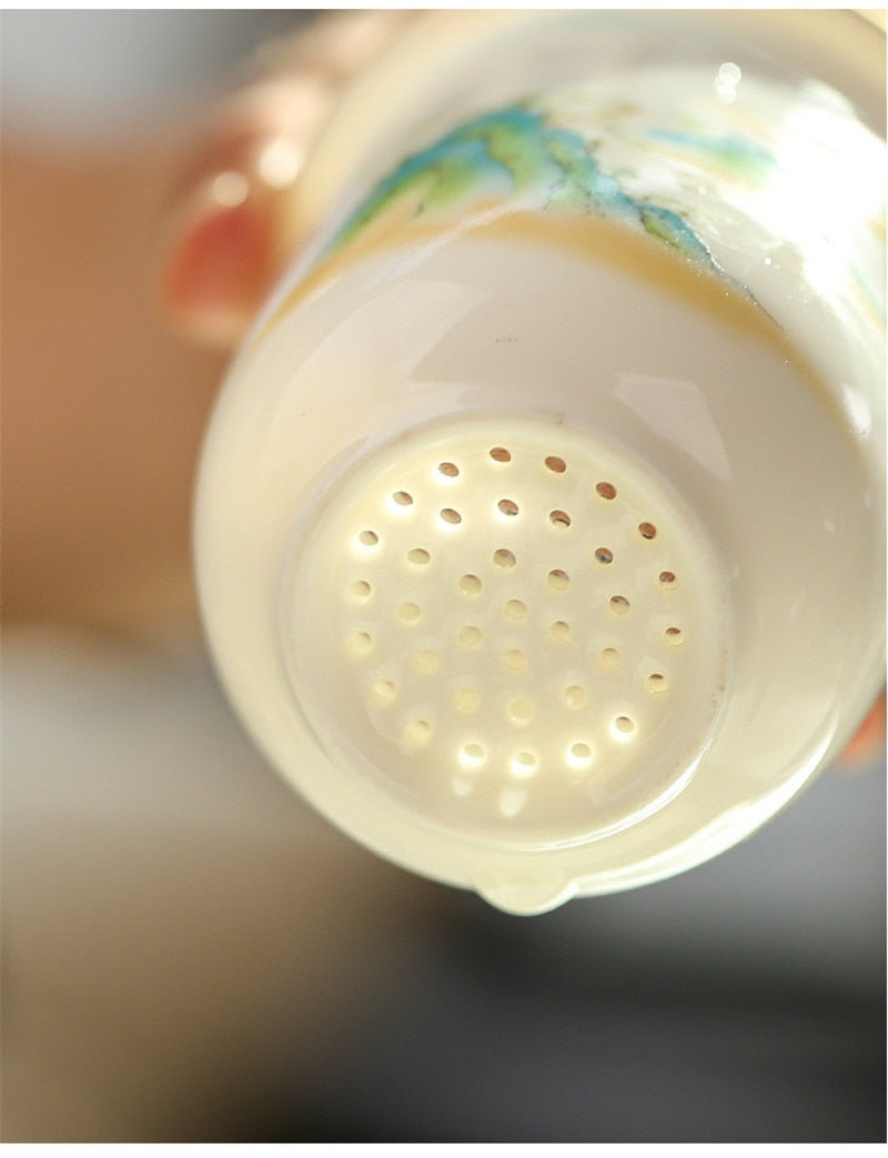 Sikunuo | Creative Separated Tea Filter Ceramic Cup Set