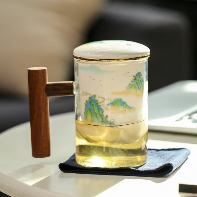 Sikunuo | Creative Separated Tea Filter Ceramic Cup Set