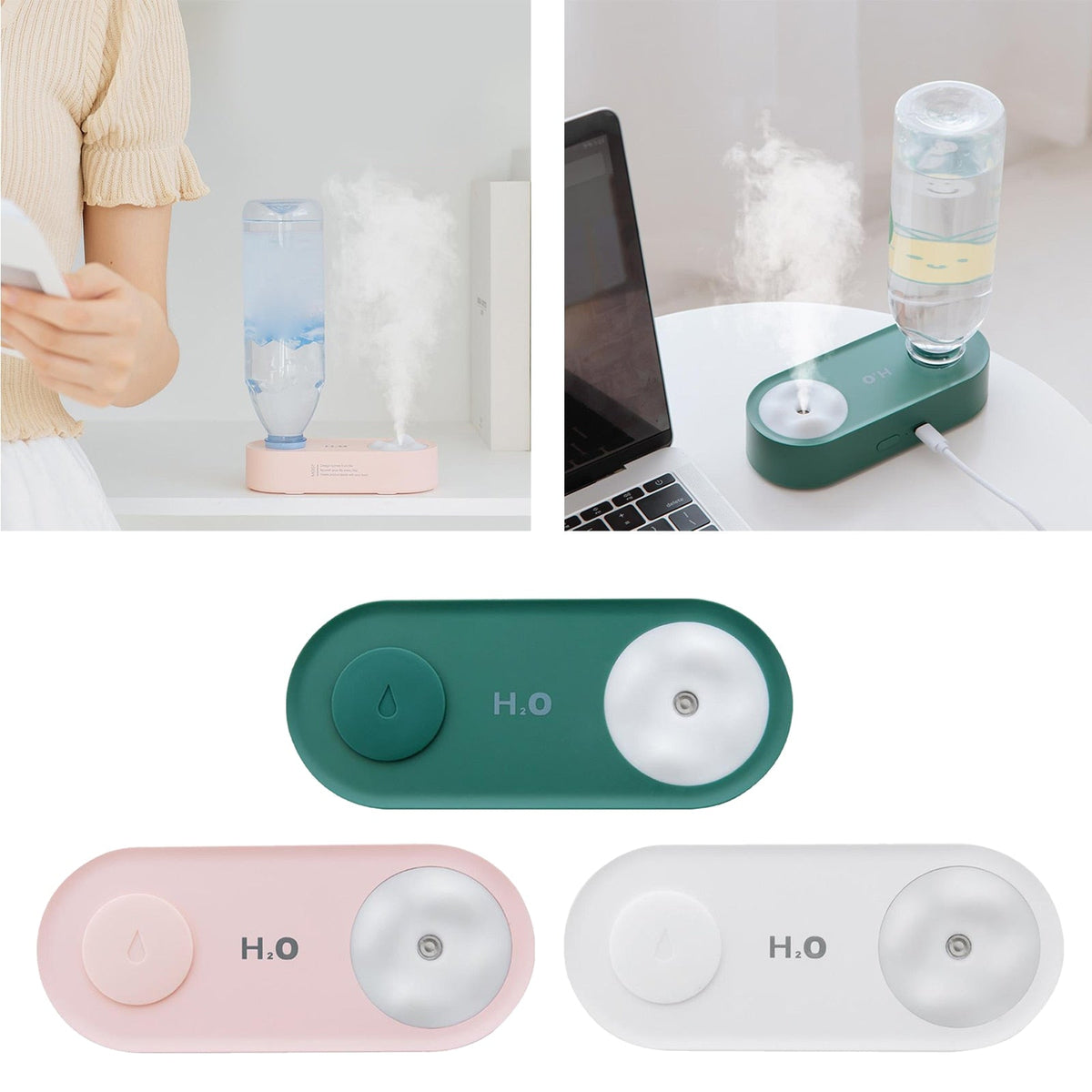 Sikunuo | Elegant Water Bottle Humidifier Night Lamp