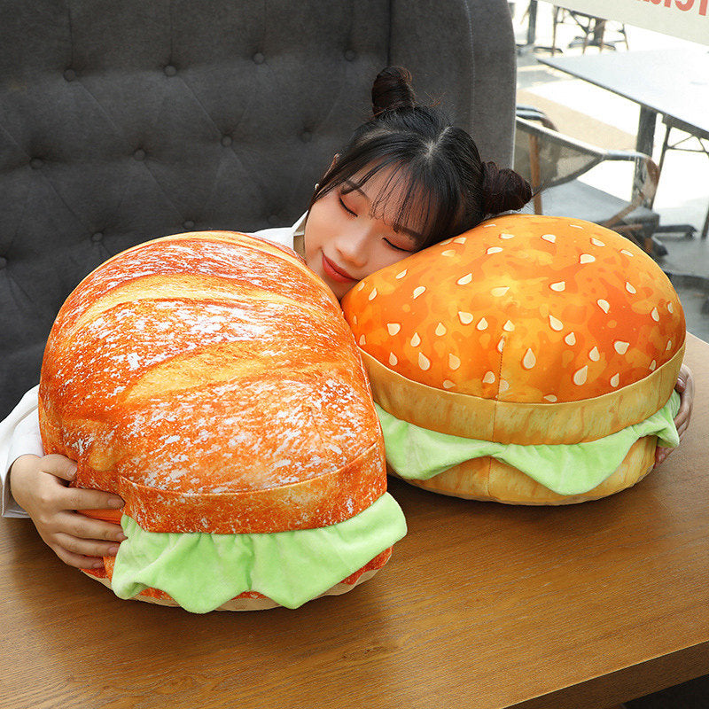 Sikunuo | 2in1 Comfy Hamburger Pillow Seat Cushion