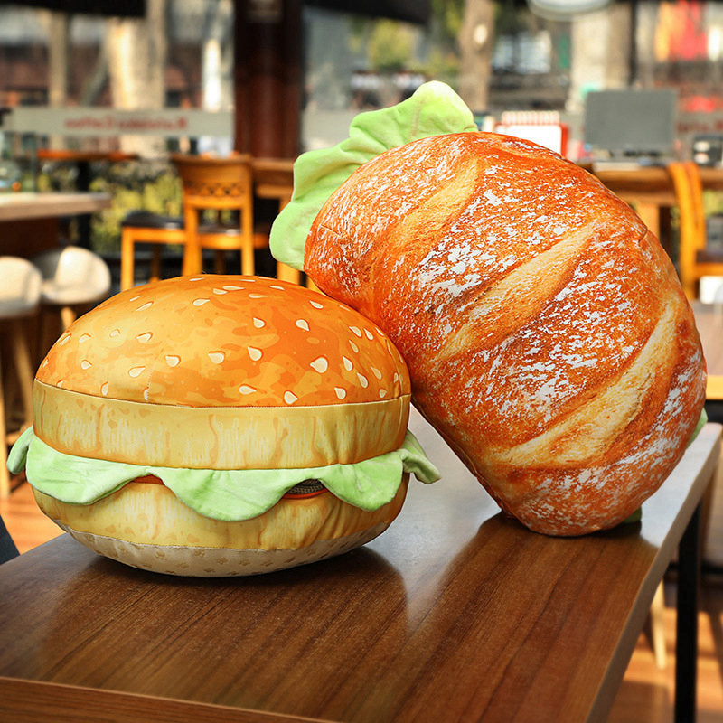 Sikunuo | 2in1 Comfy Hamburger Pillow Seat Cushion