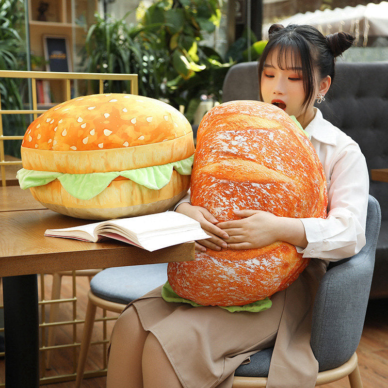 Sikunuo | 2in1 Comfy Hamburger Pillow Seat Cushion