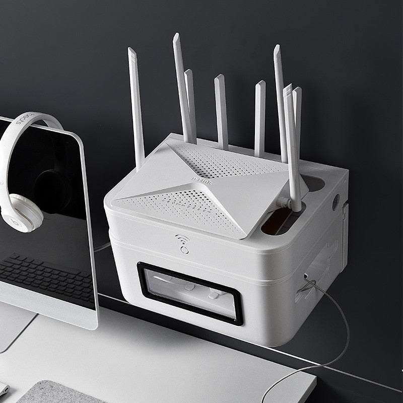 Sikunuo | Wall-Mounted Wifi Cable Socket Storage Organizer Box