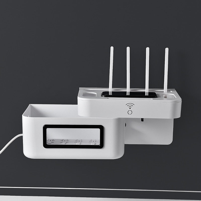 Sikunuo | Wall-Mounted Wifi Cable Socket Storage Organizer Box