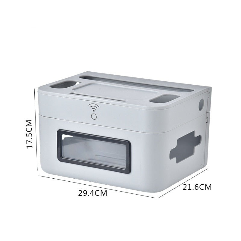 Sikunuo | Wall-Mounted Wifi Cable Socket Storage Organizer Box