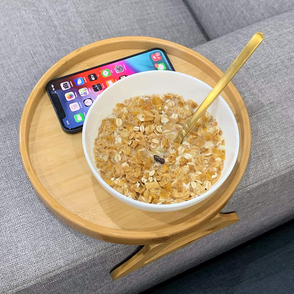 Sikunuo | Creative  Clip-On Bamboo Sofa Armrest Tray
