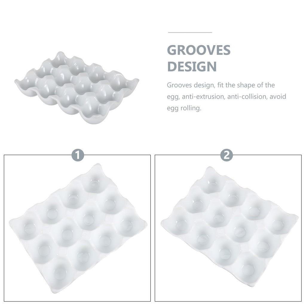 Sikunuo | Creative 6 Grids White Ceramic Egg Tray