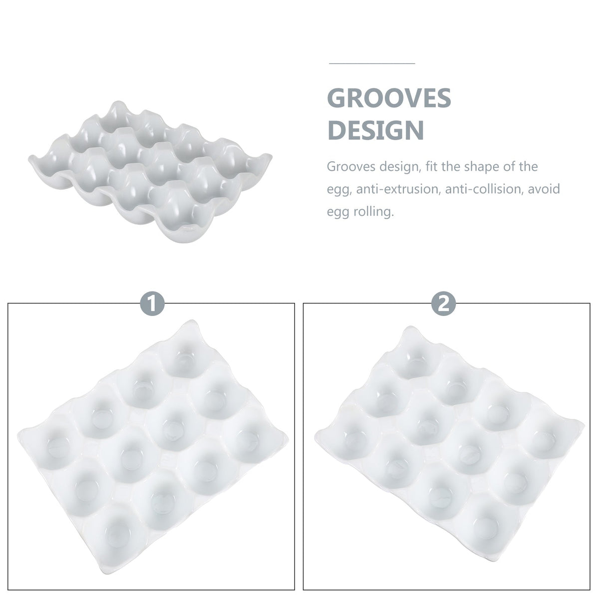 Sikunuo | Creative 6 Grids White Ceramic Egg Tray