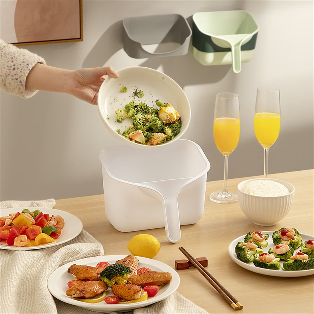 Sikunuo | Cabinet Door Removable Kitchen Trash Can