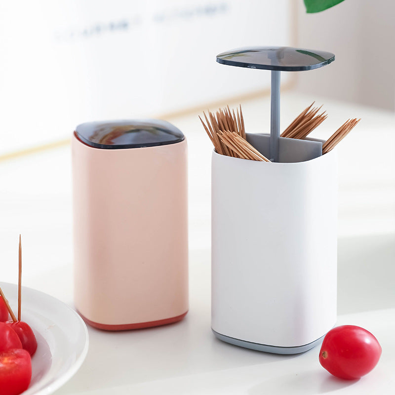 Sikunuo | Elegant Pop-Up Toothpick Cotton Swab Storage Dispenser