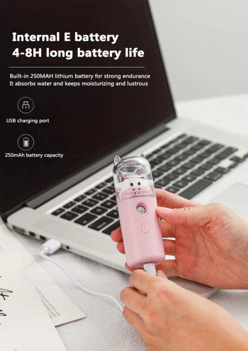 Sikunuo | USB Cartoon Animal Rechargeable Mini Face Steamer