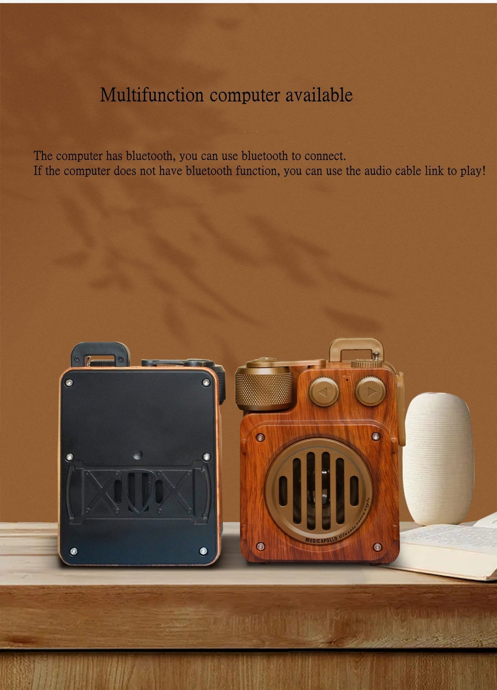 Sikunuo | American Style Retro Bluetooth Radio Speaker