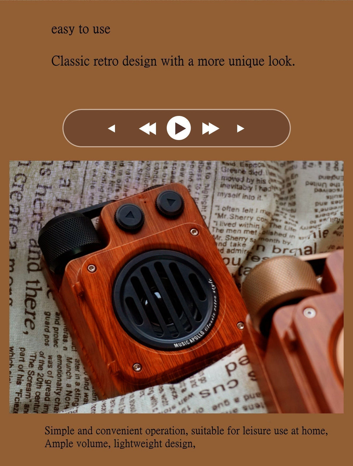 Sikunuo | American Style Retro Bluetooth Radio Speaker
