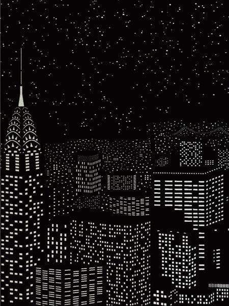 Sikunuo | Blackout Amazing City Night View Window Sticker