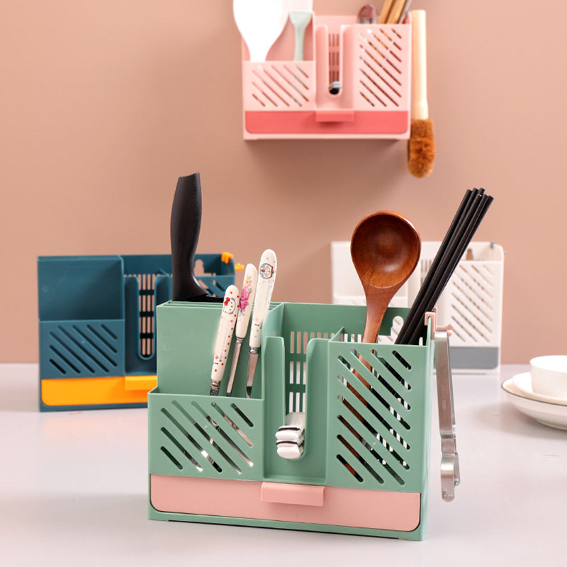 Sikunuo | Wall-Mounted Kitchen Cutlery Drainer Storage