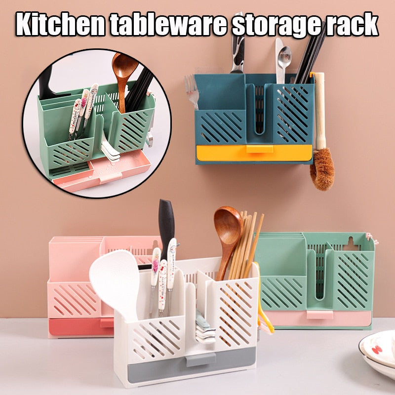 Sikunuo | Wall-Mounted Kitchen Cutlery Drainer Storage