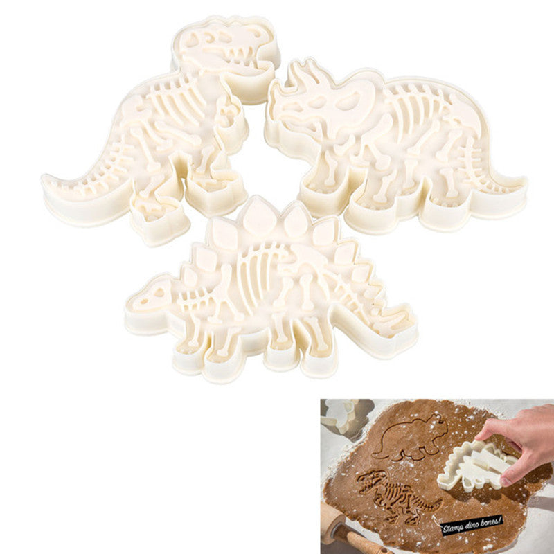 Sikunuo | 3Pcs/set Cute Dinosaur Shaped Cookie Cutters Tools