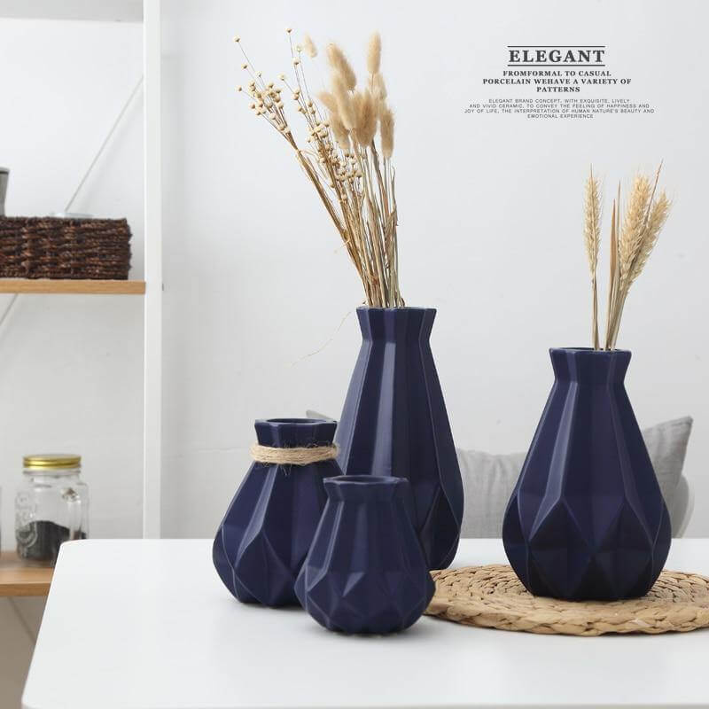 Sikunuo | Modern Europe Brief Matt Diamond Porcelain Ceramic Vase