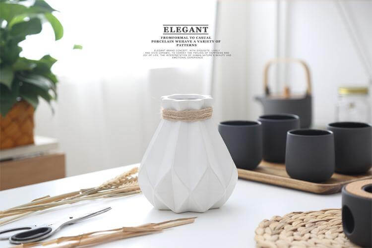 Sikunuo | Modern Europe Brief Matt Diamond Porcelain Ceramic Vase