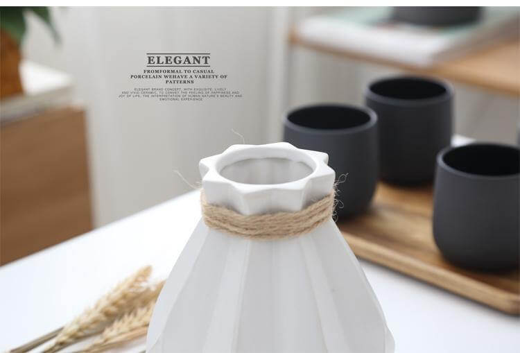 Sikunuo | Modern Europe Brief Matt Diamond Porcelain Ceramic Vase
