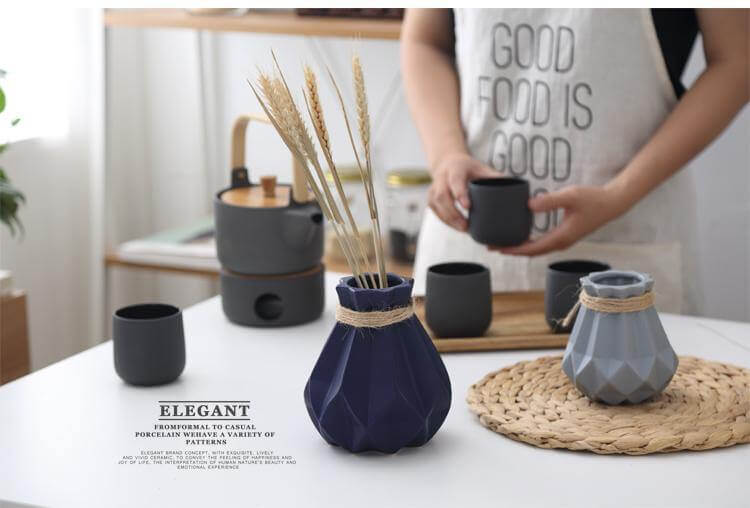 Sikunuo | Modern Europe Brief Matt Diamond Porcelain Ceramic Vase