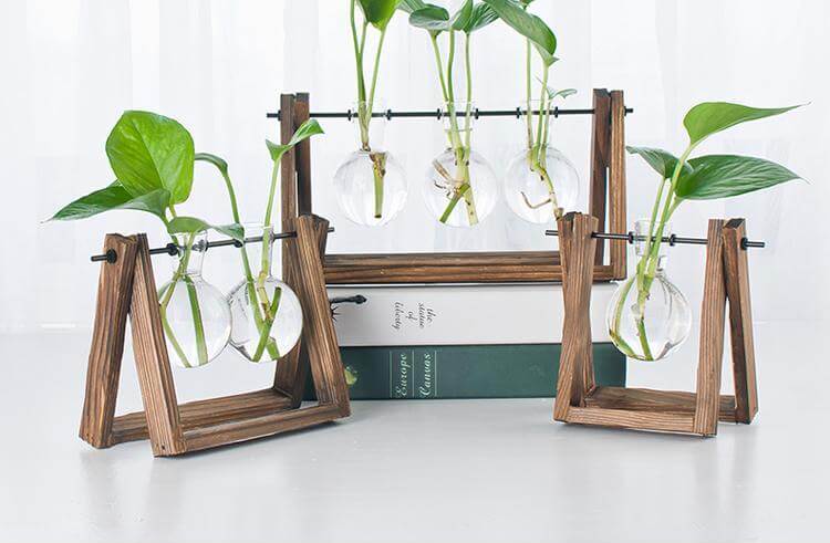 Sikunuo | Decorative  Wooden Vase With Wooden Tray