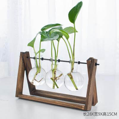 Sikunuo | Decorative  Wooden Vase With Wooden Tray