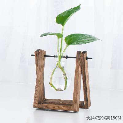 Sikunuo | Decorative  Wooden Vase With Wooden Tray
