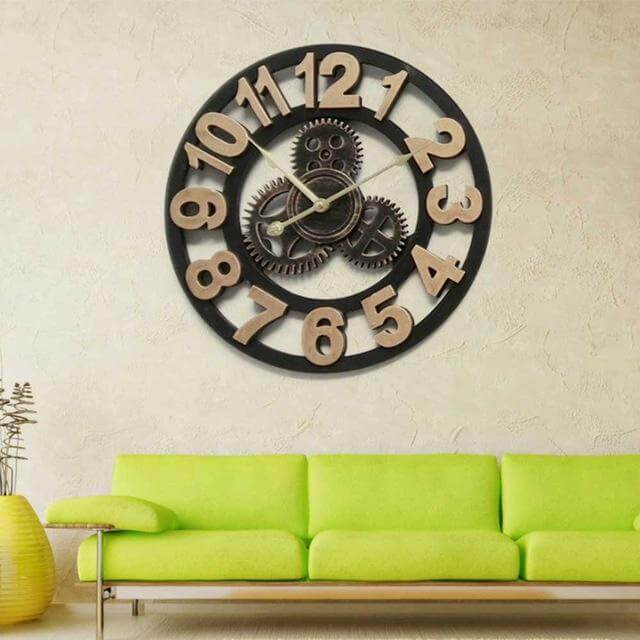 Sikunuo | Handmade Oversized 3D Retro Decorative Wall Clock