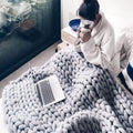 Sikunuo | Thick Line Sofa Knitted Blanket