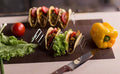 Sikunuo | 2pcs Metal Taco Holder Stand with Non-Slip Mat