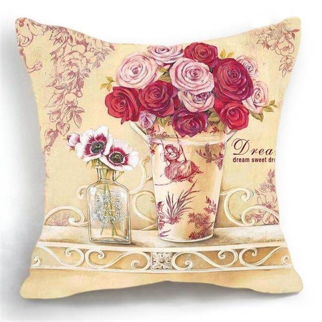 Sikunuo | Luxury Flower Vase Cushion Cover Pillowcase