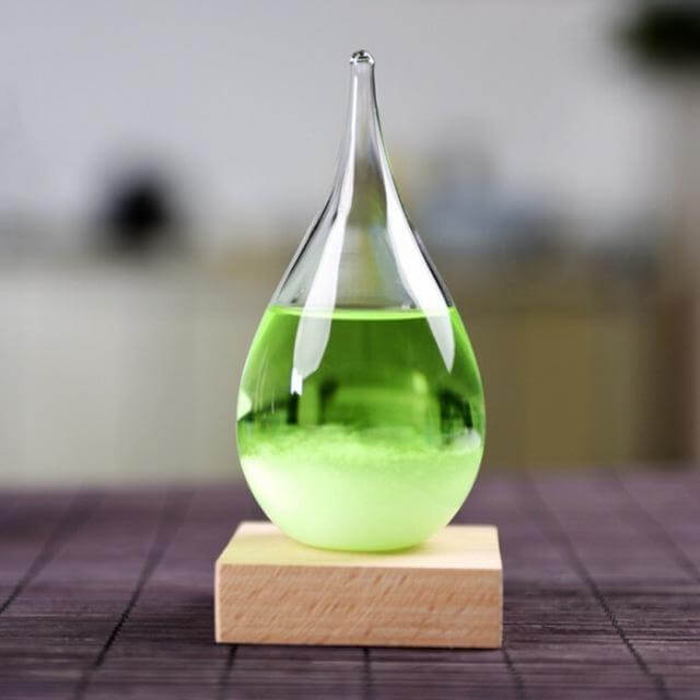 Sikunuo | Storm Glass Forecast with Wood Base for home Decoration