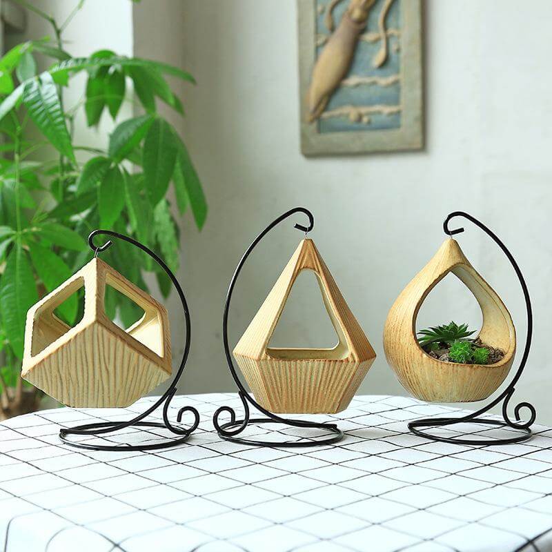 Sikunuo | Flower Hanging Triangle Vase Container Pot