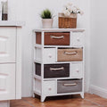 Sikunuo | Wooden 4 Drawer 4 Woven Basket Storage Cabinet