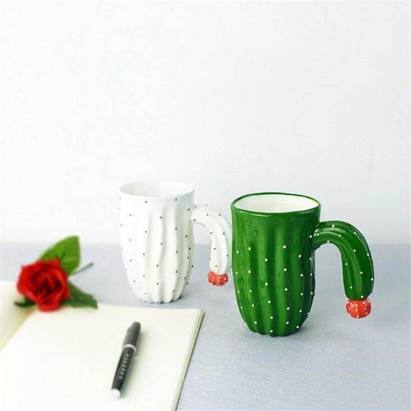 Sikunuo | 3D Cactus Style Ceramic Coffee Mugs