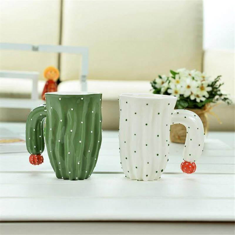 Sikunuo | 3D Cactus Style Ceramic Coffee Mugs