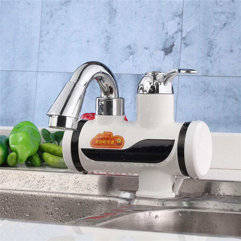 Sikunuo | Mounted Plastics Deck White LED Digital Tankless Electric Instant Faucet