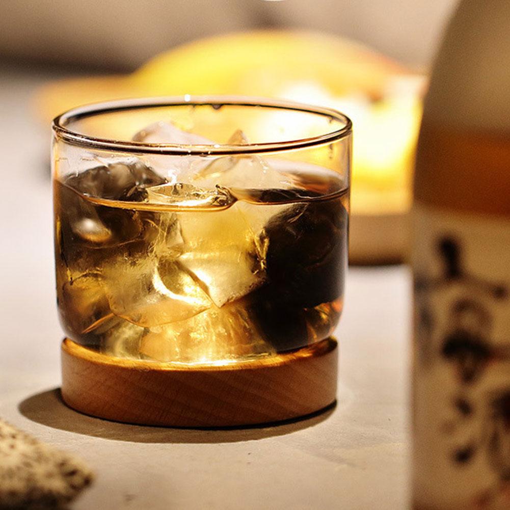 Houston - Wooden Base Whiskey Mountain Glass | Sikunuo