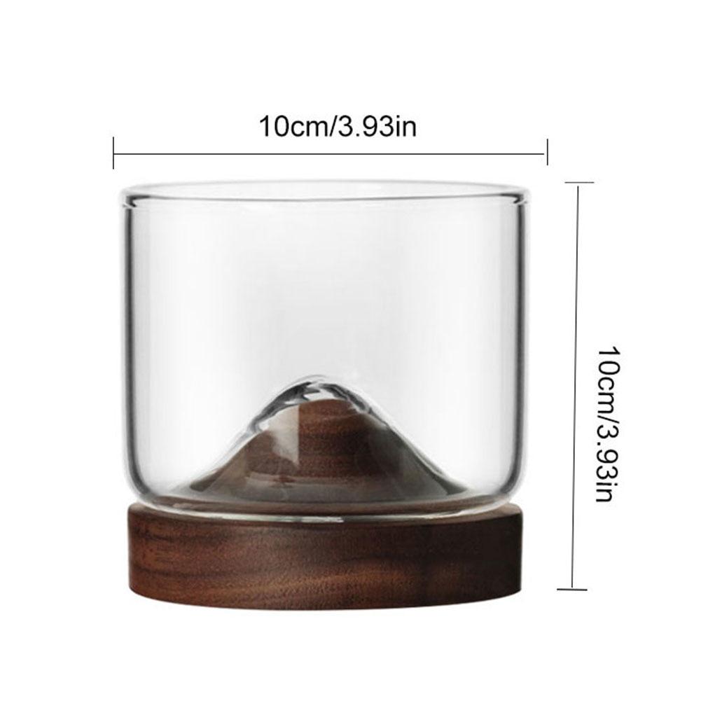 Houston - Wooden Base Whiskey Mountain Glass | Sikunuo