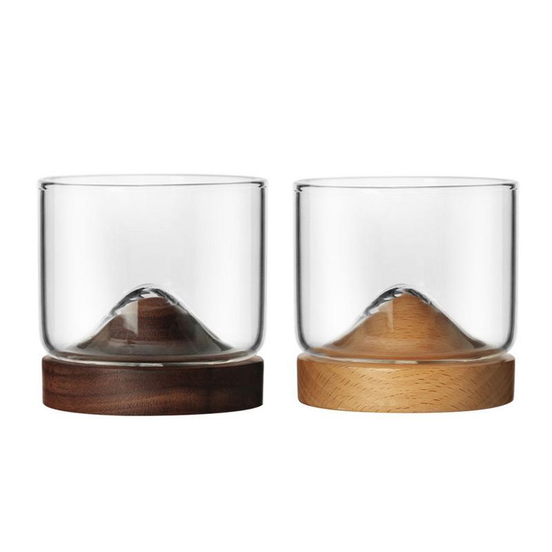 Houston - Wooden Base Whiskey Mountain Glass | Sikunuo