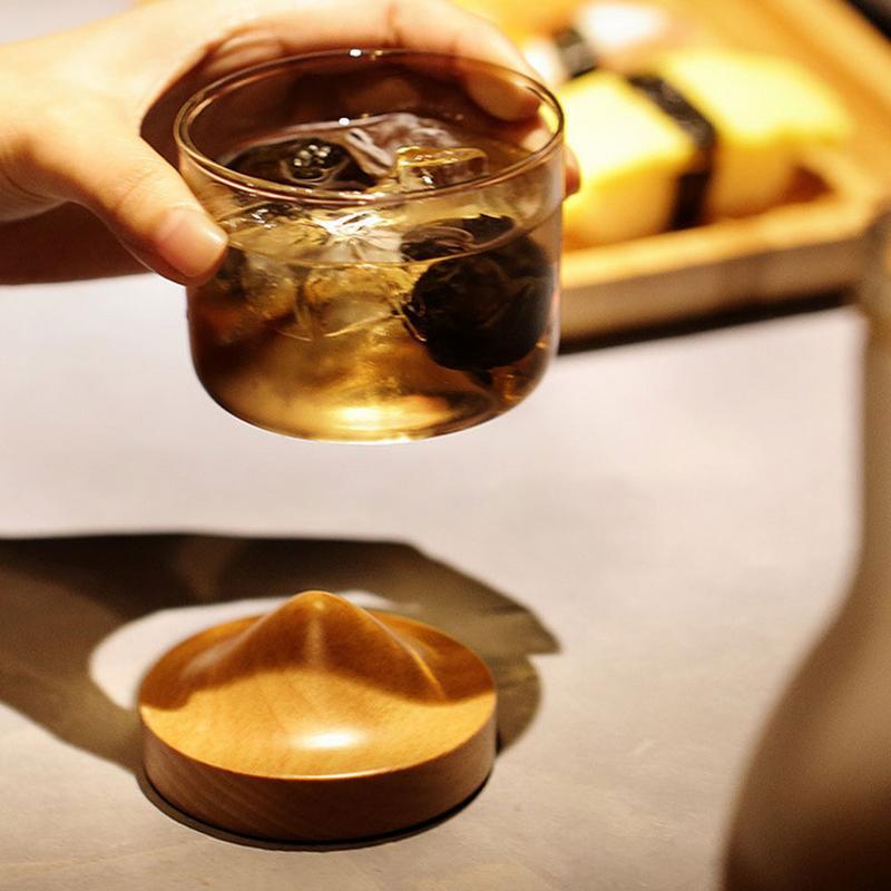 Houston - Wooden Base Whiskey Mountain Glass | Sikunuo