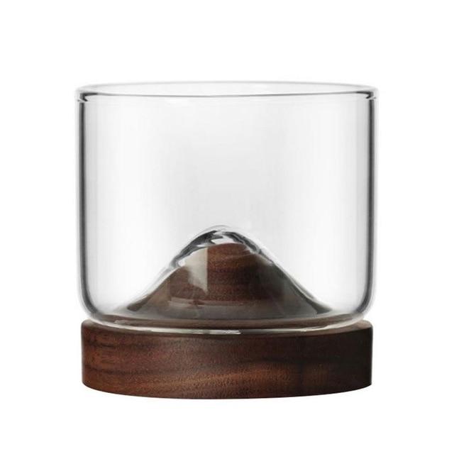 Houston - Wooden Base Whiskey Mountain Glass | Sikunuo