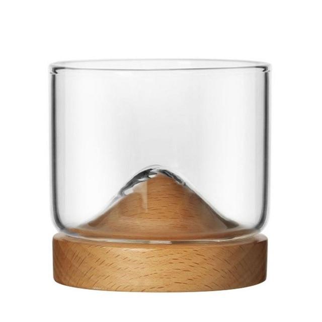 Houston - Wooden Base Whiskey Mountain Glass | Sikunuo