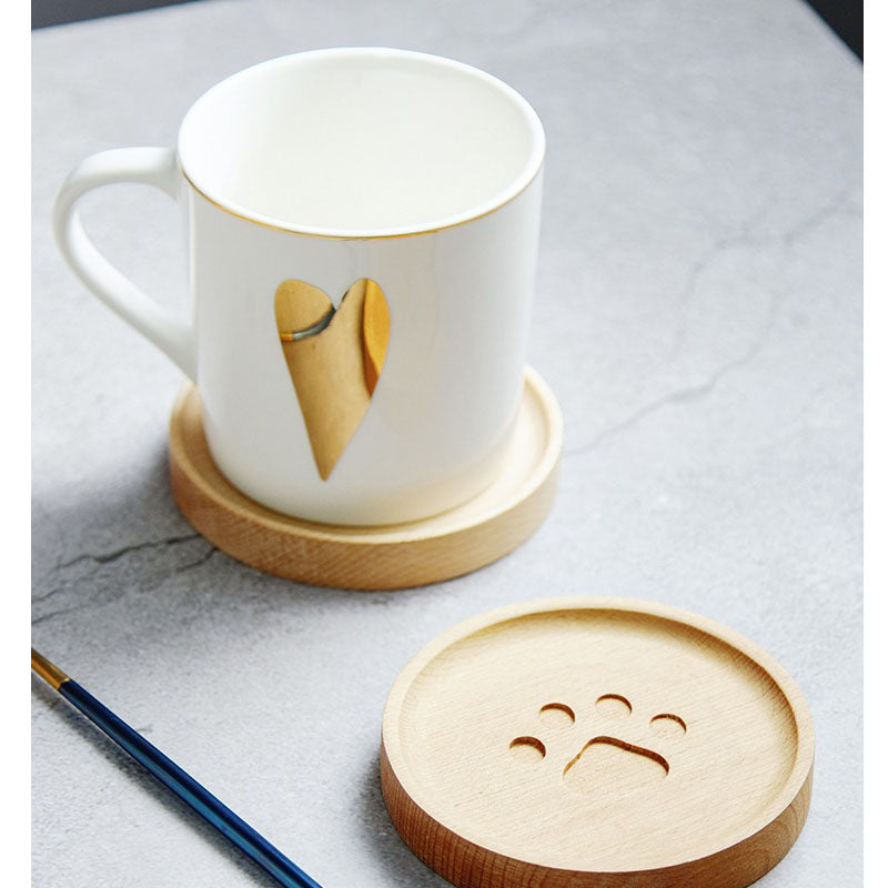 Sikunuo | Cute Cat Paw Wooden Coaster