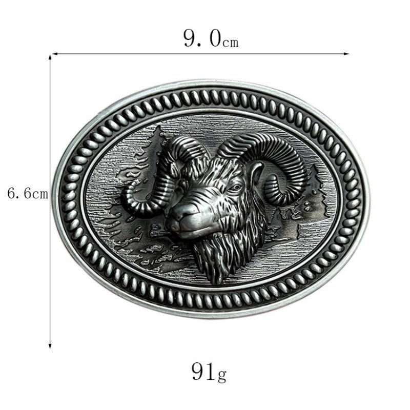 Ram Goat Western Belt Buckle
