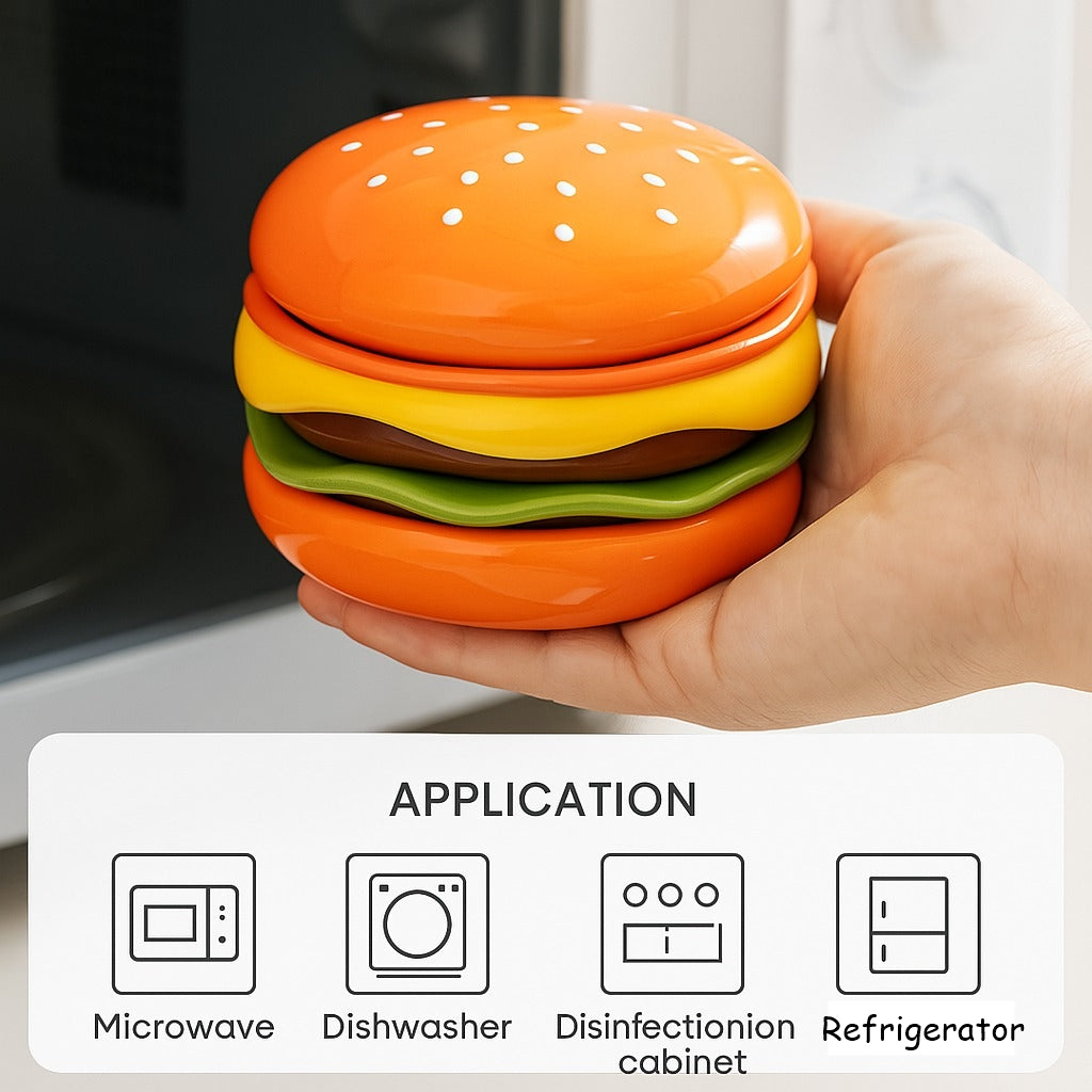 Sikunuo | Mini Stacked Hamburger Ceramic Plate Set